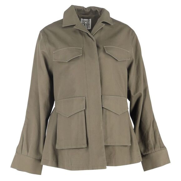 Totême Cargo Jacket in Khaki Green Cotton - Picture 1 of 3
